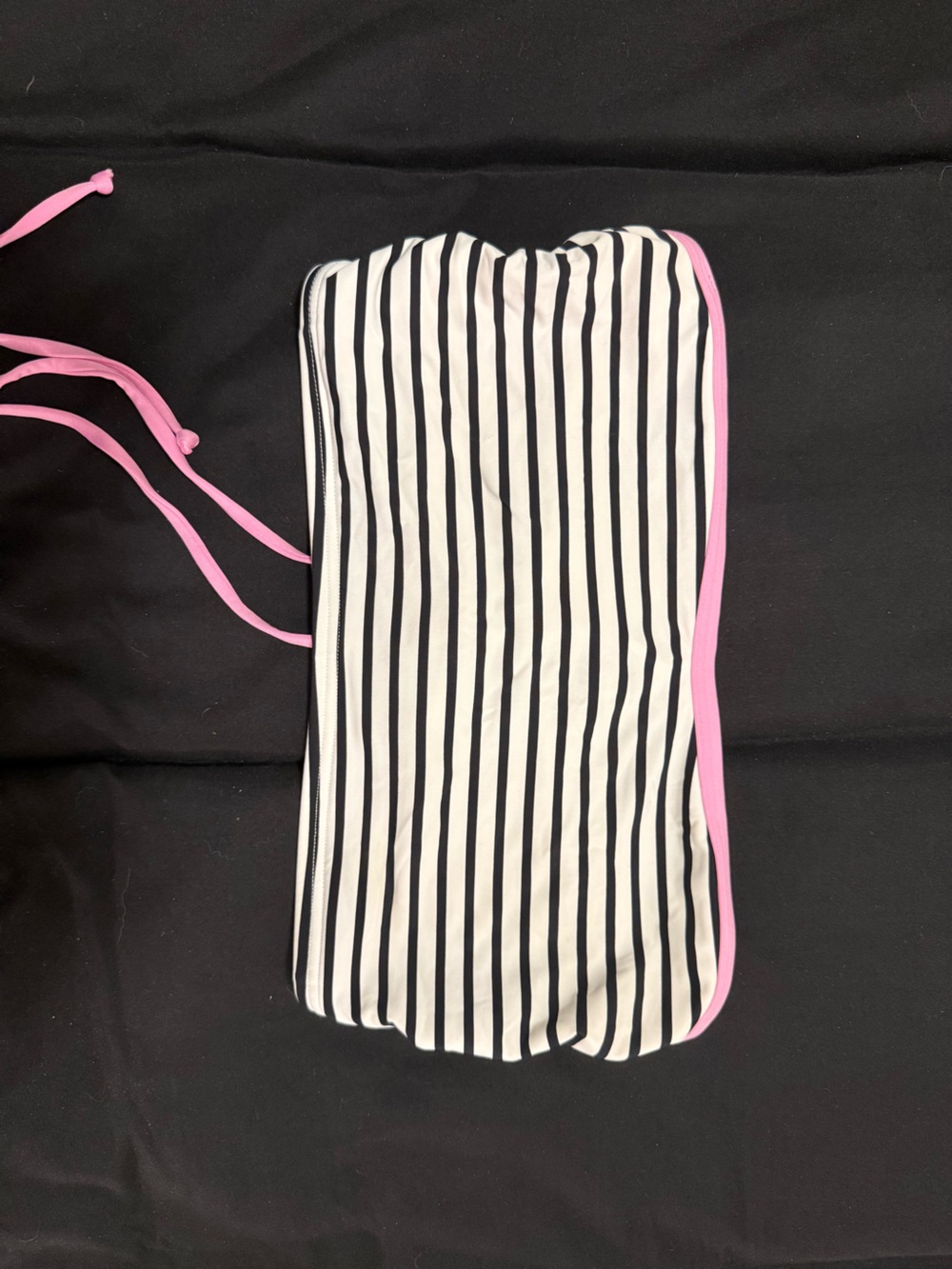 Women’s Striped Bandeau Swim Top - Pink Trim